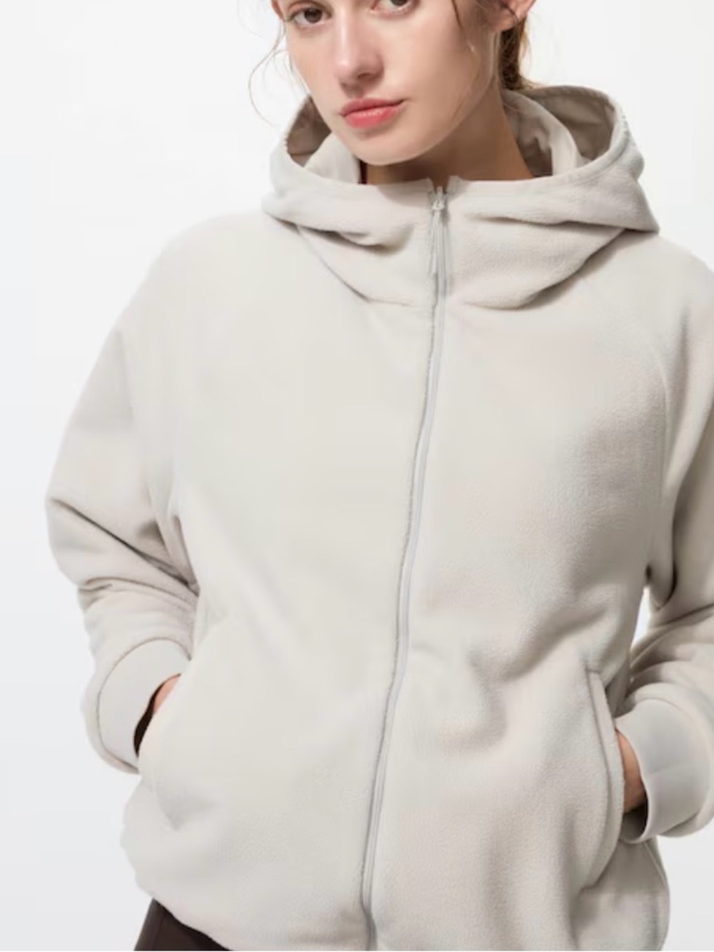 Uniqlo Reversible fleece Dark green Hooded Zip Jacket - Picture 10 of 10